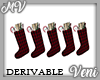 Christmas Stockings x5