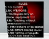 Rules Sign for Club L&D