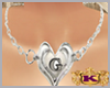 G Necklace Silver Heart