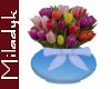MLK Blue vase Tulips