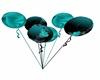 Teal&Black Balloons