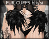 +KM+ Black/Si Fur Cuffs