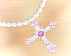 ! cross necklace pink
