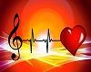 Heart beats to the music