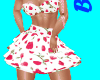Bikini Skirt Hearts Rose