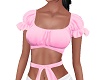 Pink Frilly Tied T
