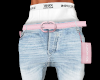 light jeans + pink belt