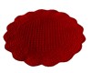 RED SCALLOPED RUG