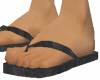 Black Velvet Flip Flops