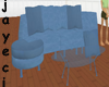 ]J[ Blue Sofa Set pose