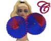 Red and Blue Pompoms