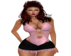 Pink Body suit blk skrt