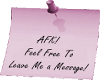 Post It - AFK Message