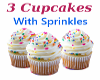 Cup Cakes 3 w/sprinkles