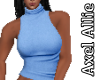 AA Blue Linen Turtleneck