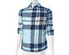 Blue Plaid Shirt - M