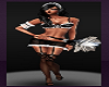 Maid w Feather Duster Cleaning Black White Full Outfits Halloween Costumes