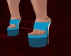 Blue Open Toe Heels