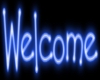 Welcome Sign blue