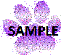 Purple Dog Paw Sticker