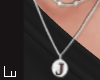 Silver J necklace
