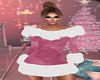 Pink Velvet Fur Dress