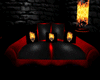 Red Black Fire Sofa
