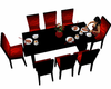 red animated dining set