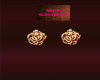 Gold Red Rose Studs