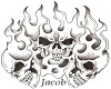 skulls & fire tattoo