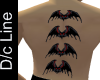 Bat Line Back Tattoo (M)