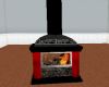Red and Black Fireplace