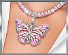 pink butterfly necklace