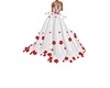 White Dress W/Red Roses