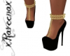 black boots with gold ch