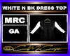 WHITE N BK DRESS TOP