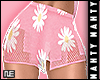 ɳ Pink Daisy Mini Skirt