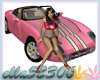 sexy girl on a pink car