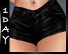 1Day blk Leather shorts