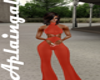 Red Pant Suit