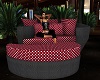 Wicker sofa with poses