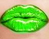 green lips kiss poster