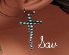 Diamond Cross Earrings