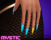 Aqua/Orange Gen Nails