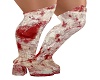 blood splattered  boots