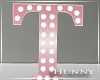 H. Pink Marquee Letter T