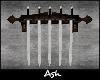 Ash. Wall Swords Rack