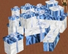 blue and white presents