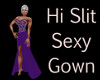Hi Slit Sexy Gown Purple