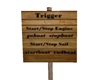 Motorboat trigger sign